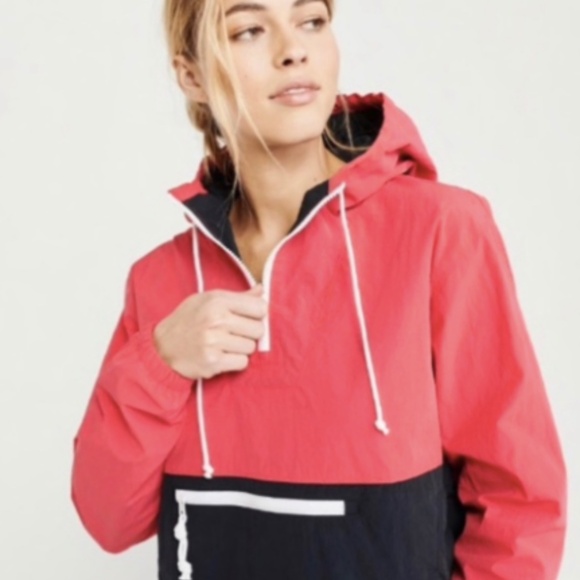 Abercrombie & Fitch Y2K Colorblock Quarter Zip Windbreaker MEDIUM - Picture 2 of 10